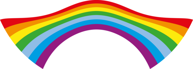 a colorful rainbow shaped like a shield
