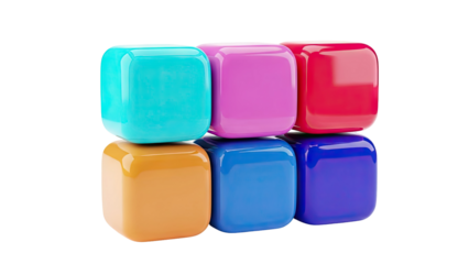 Stack of colorful, rounded cubes