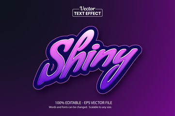 Glossy Purple Script Editable Text Effect - Modern Sticker Style