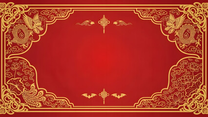 Chinese classical frame vector illustration for Chinese New Year greetings