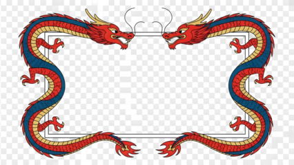Chinese dragon decorative frame vector