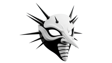Spiky White and Black Mask