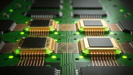 Closeup of electronic circuit board