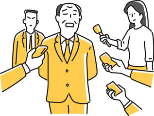 取材を受ける会社員