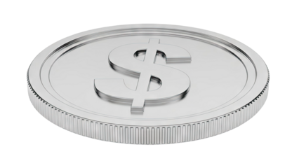 Silver Coin with Dollar Sign
