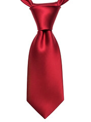 Red silk tie isolated on transparent background
