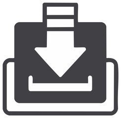 Download icon, vector illustration of arrow pointing down, data transfer design