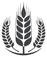 Stylized Wheat Stalks and Sheaves Icon, Agriculture Symbol, Grain Harvest Design