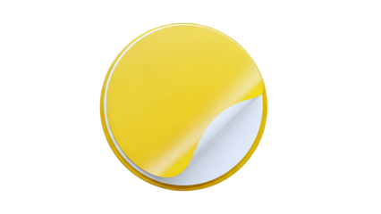 Yellow Round Sticker Mockup Peeled