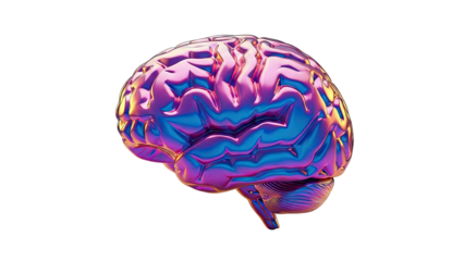 Iridescent Metallic Brain Model