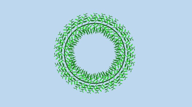 animated background of plant circles for nature themes and wedding invitations etc.