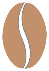 Obraz premium Stylized Graphic Depiction of Coffee Bean with Central Groove on White Background