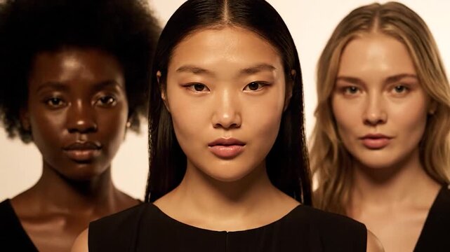 Diverse faces in close-up, showcasing different skin tones and features