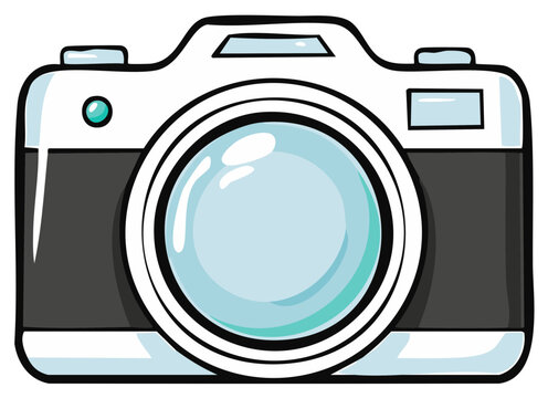Cartoon Camera Icon. Digital Photography Illustration, Vector Graphic