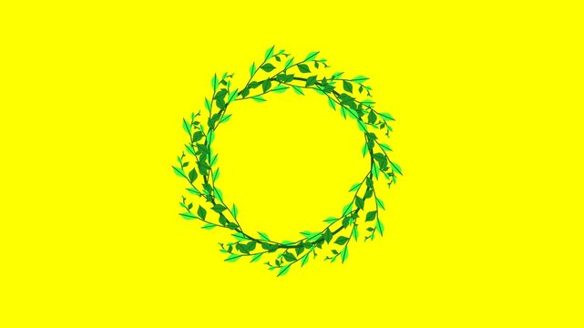 animated background of plant circles for nature themes and wedding invitations etc.