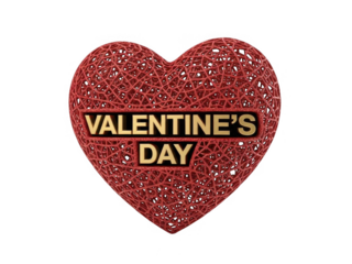 Celebrate valentine's day with a heart isolated on transparent background