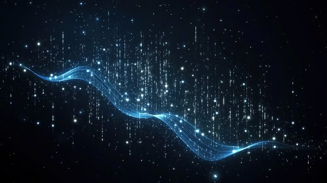 Conceptual background for tech presentations featuring a data wave line.