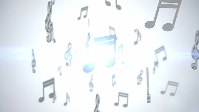 Elegant musical notes floating in a bright space, creating a harmonious background.