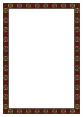 Decorative frame for book covers, A4 paper, with a red border design.