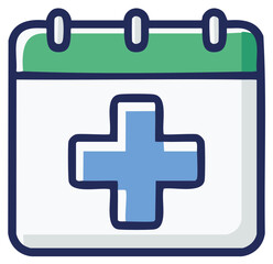Obraz premium Calendar icon with medical plus sign symbol for appointments and scheduling