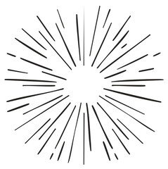 Obraz premium Hand-Drawn Sunburst Radiating Lines from Center in Vector Format