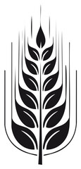 Obraz premium Graphic illustration of a stylized wheat plant in black and white