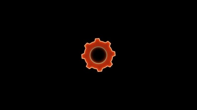 Glowing neon line setting icon with spinning gears icon animated. Technology gear icon concept animation. Animated settings icon 4k animation . Technology setting icon concept