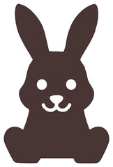 Fototapeta premium A simple brown silhouette of a rabbit with big ears and a smiling face