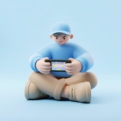 디지털 콘셉트의 귀여운 3D 캐릭터,소셜 네트워크
