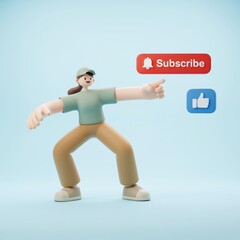 디지털 콘셉트의 귀여운 3D 캐릭터,소셜 네트워크
