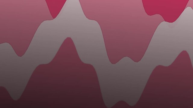 Abstract Layered Wave Motion Background with Red and Gray Paper Cut Aesthetic