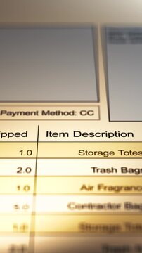 A Generic Freight Invoice or BOL Bill or Lading - Vertical