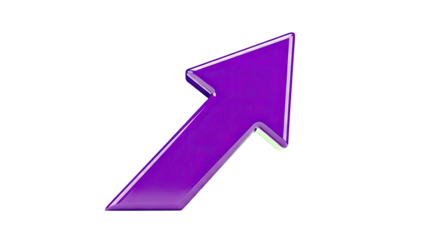 Purple 3D Arrow Pointing Upward