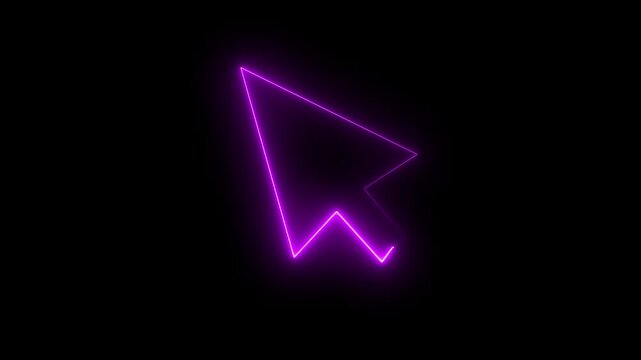 Animation of a mouse cursor in the shape of a pointer with a click, then a double click with the appearance of a circle on the impact of each click (alpha channel) nion  pinck colur
