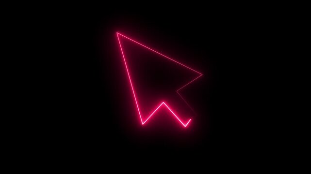 Animation of a mouse cursor in the shape of a pointer with a click, then a double click with the appearance of a circle on the impact of each click (alpha channel) nion red colur