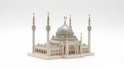 Intricate mosque model with multiple minarets