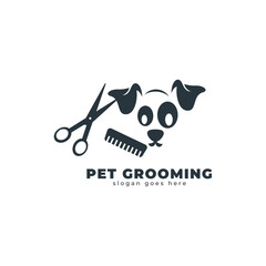 Pet grooming logo icon vector template design for animal salons and others