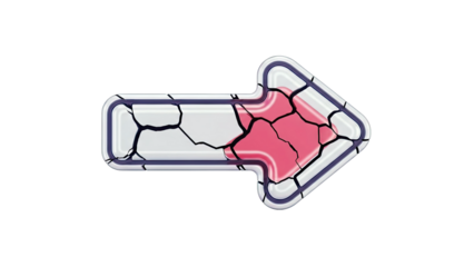 Cracked Arrow with Pink Interior