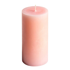Pink pillar candle with smooth surface and wick, ideal for home decor and relaxation
