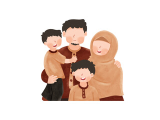 happy family of four