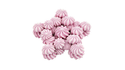 Star-shaped pile of pink meringues