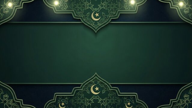Elegant Islamic Ramadan Background Design with Crescent Moon Stars for Eid El-Fitr Celebrations