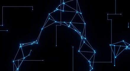 Abstract digital network connections interconnected dots and lines tech.