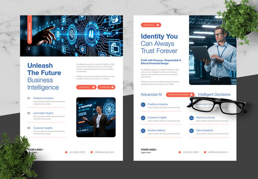 Blue And Black AI Company Flyer
