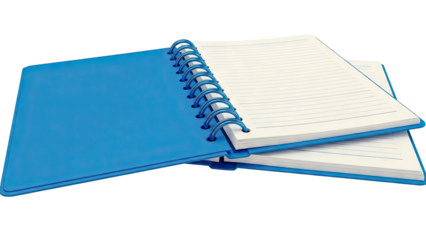 Open Blue Spiral Notebook