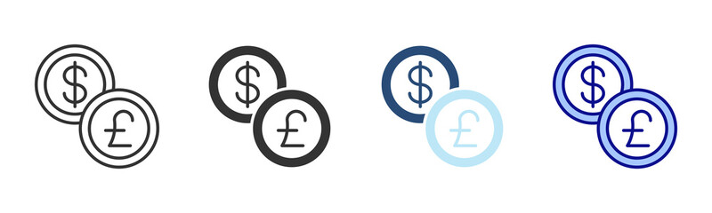 Obraz premium Currency Icon Set. Designed In Multi Style