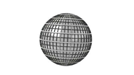 3D Render of a Wireframe Sphere with Grid Pattern