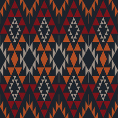 Fototapeta premium Aztec tribal geometric pattern. Vector colorful southwestern tribal geometric shape seamless pattern. Ethnic geometric pattern use for fabric, textile, home decoration elements, upholstery, etc.