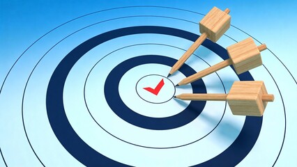 Target with pencils hitting center