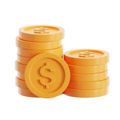 3D Gold Coins Stack